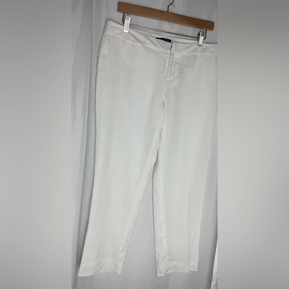 Banana Republic linen white straight leg pants size 10